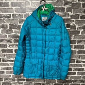 Nike 800 fill down puffer jacket coat blue green